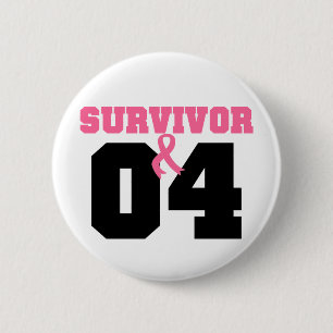 Badge Rond 5 Cm Survivant de cancer du sein 4 ans