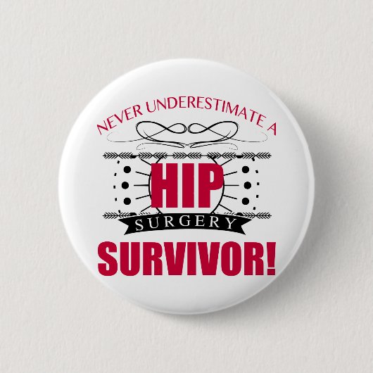 Badge Rond 5 Cm Survivant de la chirurgie hanche (Devant)