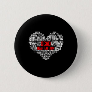 Badge Rond 5 Cm Survivant de l'attaque cardiaque de la cadence