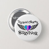 Badge Rond 5 Cm Survivant du cancer de la thyroïde (Devant & derrière)