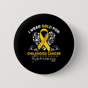 Badge Rond 5 Cm Survivant du cancer de l'enfant Je porte un ruban 