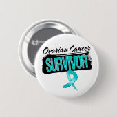 Badge Rond 5 Cm Survivant du cancer de l'ovaire cool (Devant & derrière)