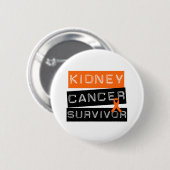 Badge Rond 5 Cm Survivant du cancer du rein (Devant & derrière)