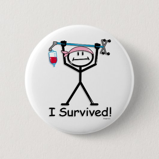 Badge Rond 5 Cm Survivant du cancer du sein (Devant)