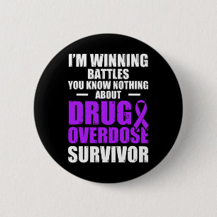 Badge Rond 5 Cm Survivant du guerrier de sensibilisation à la surd