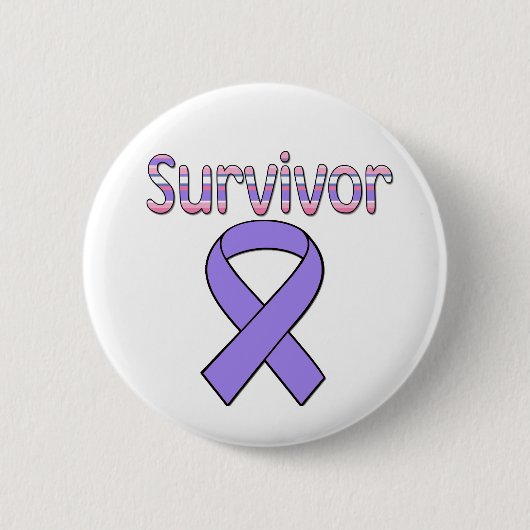 Badge Rond 5 Cm Survivant du ruban pourpre (Devant)