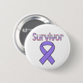 Badge Rond 5 Cm Survivant du ruban pourpre (Devant & derrière)
