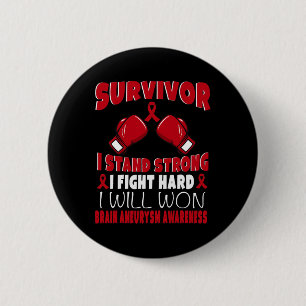 Badge Rond 5 Cm Survivant Je lutte contre le cerveau dur Aneurysme