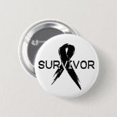 Badge Rond 5 Cm Survivant noir de ruban (Devant & derrière)