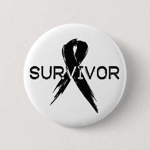 Badge Rond 5 Cm Survivant noir de ruban