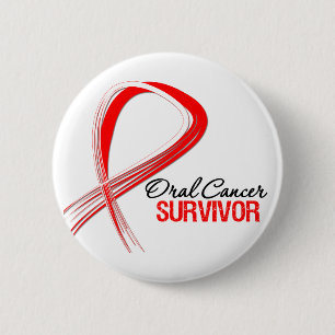 Badge Rond 5 Cm Survivant oral de Cancer de ruban grunge