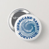 Badge Rond 5 Cm Survivante 2012 de Sandy d'ouragan (Devant & derrière)