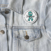 Badge Rond 5 Cm Survivor SA Teal Awareness Ribbon (En situation)