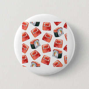 Badge Rond 5 Cm Sushi avec saumon - Syake-maki