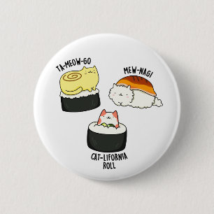 Badge Rond 5 Cm Sushi Cats Cute Sushi Pun