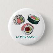 Badge Rond 5 Cm Sushi d'amour (Devant)