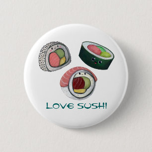 Badge Rond 5 Cm Sushi d'amour