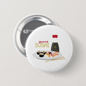 Badge Rond 5 Cm Sushi gastronomes (Devant & derrière)