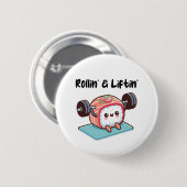Badge Rond 5 Cm Sushi Roll Lifting Weights (Devant & derrière)