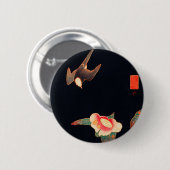 Badge Rond 5 Cm Swallow and Camellia (1900) par Ito Jakuchu (Devant & derrière)