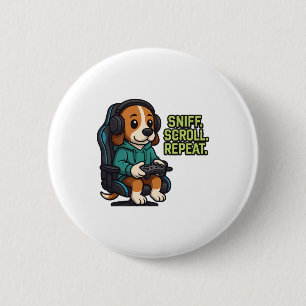 Badge Rond 5 Cm Sweat à capuche de dessin animé de Gaming Beagle D