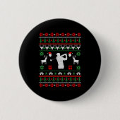Badge Rond 5 Cm Sweat de Noël moche Golf (Devant)