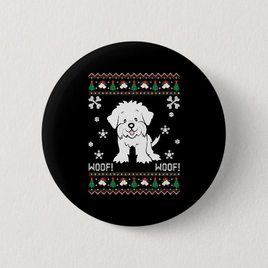 Badge Rond 5 Cm Sweat de Noël moche maltais (Devant)