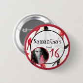 Badge Rond 5 Cm Sweet 16 Chaussures Femen Haut Talon Bouton Stille (Devant & derrière)