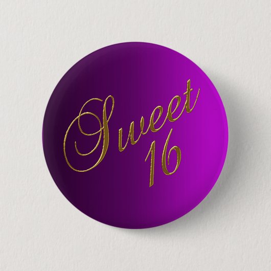 Badge Rond 5 Cm Sweet 16 Club Button violet (Devant)