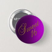 Badge Rond 5 Cm Sweet 16 Club Button violet (Devant & derrière)