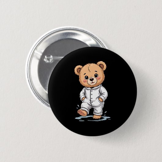 Badge Rond 5 Cm Sweet Dreams Cool Teddy Bear With Pajamas Premium  (Devant & derrière)