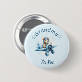 Badge Rond 5 Cm Sweet Little Boy on the Way Baby Shower (Devant & derrière)