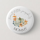 Badge Rond 5 Cm Sweet Little Citrouille Automne Baby shower Bouton (Devant)