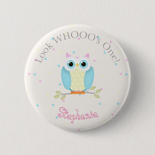 Badge Rond 5 Cm Sweet Owl Anniversaire (Devant)