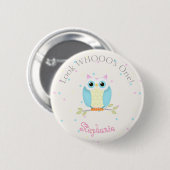 Badge Rond 5 Cm Sweet Owl Anniversaire (Devant & derrière)