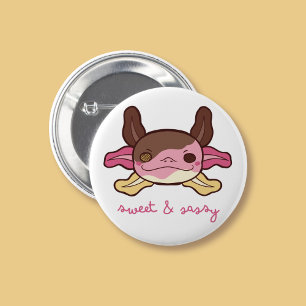 Badge Rond 5 Cm Sweet & Sassy Axolotl Neapolitan Crème glacée