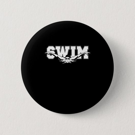 Badge Rond 5 Cm Swim Swimmers Compétitivité Natation Athlétisme Ca (Devant)