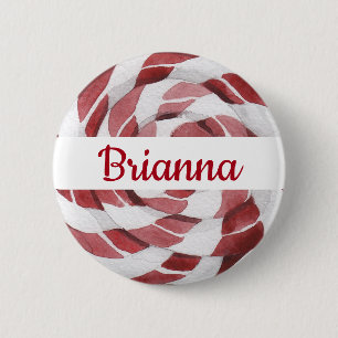 Badge Rond 5 Cm Swirl sucre de canne avec nom