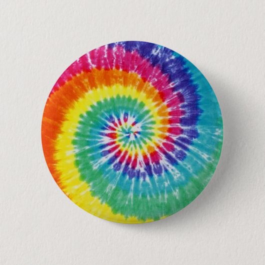 Badge Rond 5 Cm Swirl Tie Dye Multicolor Rainbow (Devant)