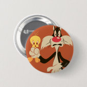 Badge Rond 5 Cm SYLVESTER™ avec TWEETY™ (Devant & derrière)