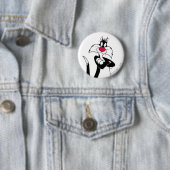 Badge Rond 5 Cm SYLVESTER™ Nez Rouge (En situation)