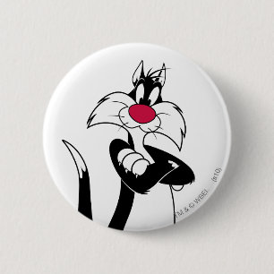 Badge Rond 5 Cm SYLVESTER™ Nez Rouge