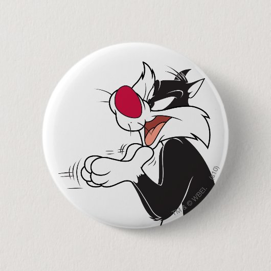 Badge Rond 5 Cm SYLVESTER™ Pattes à frotter (Devant)
