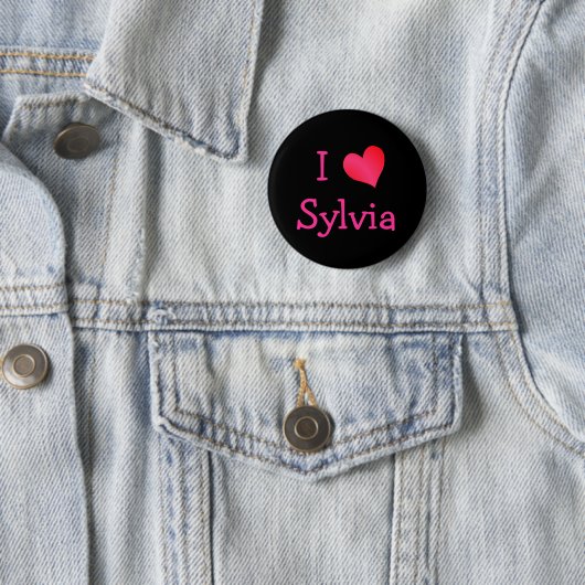 Badge Rond 5 Cm Sylvia I Love (En situation)