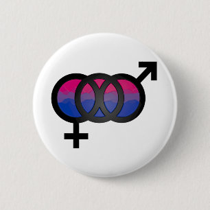 Badge Rond 5 Cm symbole 3D bisexuel