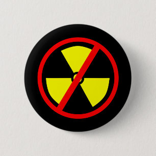 Badge Rond 5 Cm Symbole antinucléaire Pinback
