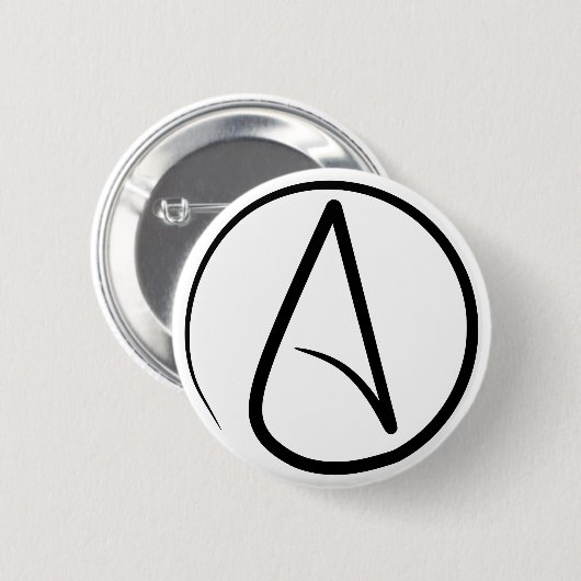 Badge Rond 5 Cm Symbole athéisme (Devant & derrière)