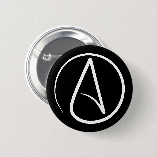 Badge Rond 5 Cm symbole athéisme religion (Devant & derrière)