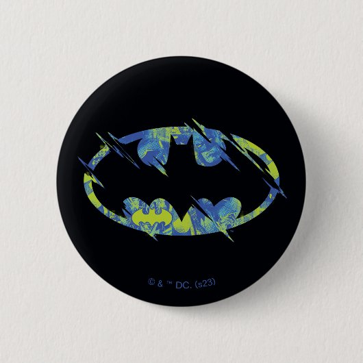 Badge Rond 5 Cm Symbole Batman Électrique (Devant)