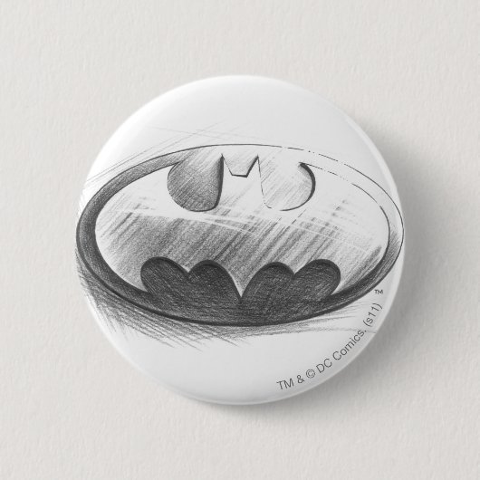 Badge Rond 5 Cm Symbole Batman | Logo de dessin insignia (Devant)